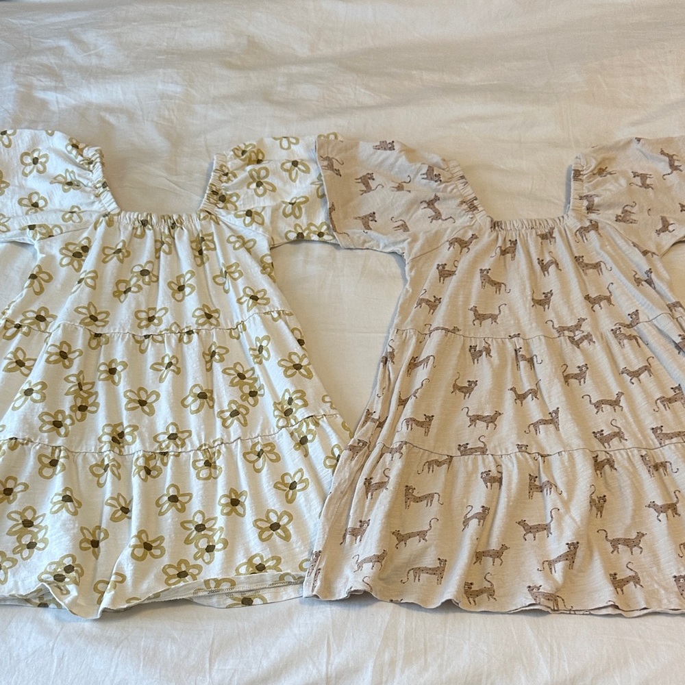 Rylee + Cru Cream and Tan Kids Dresses size 6-7